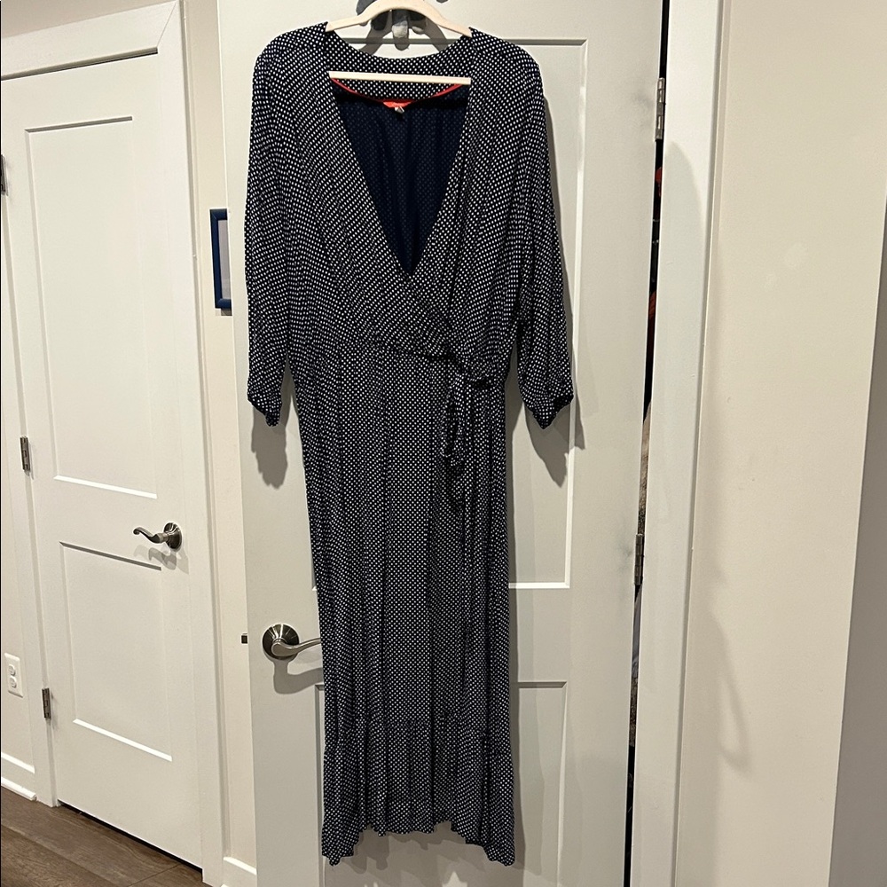 Joules Black and White Patterned Long Sleeve Dress